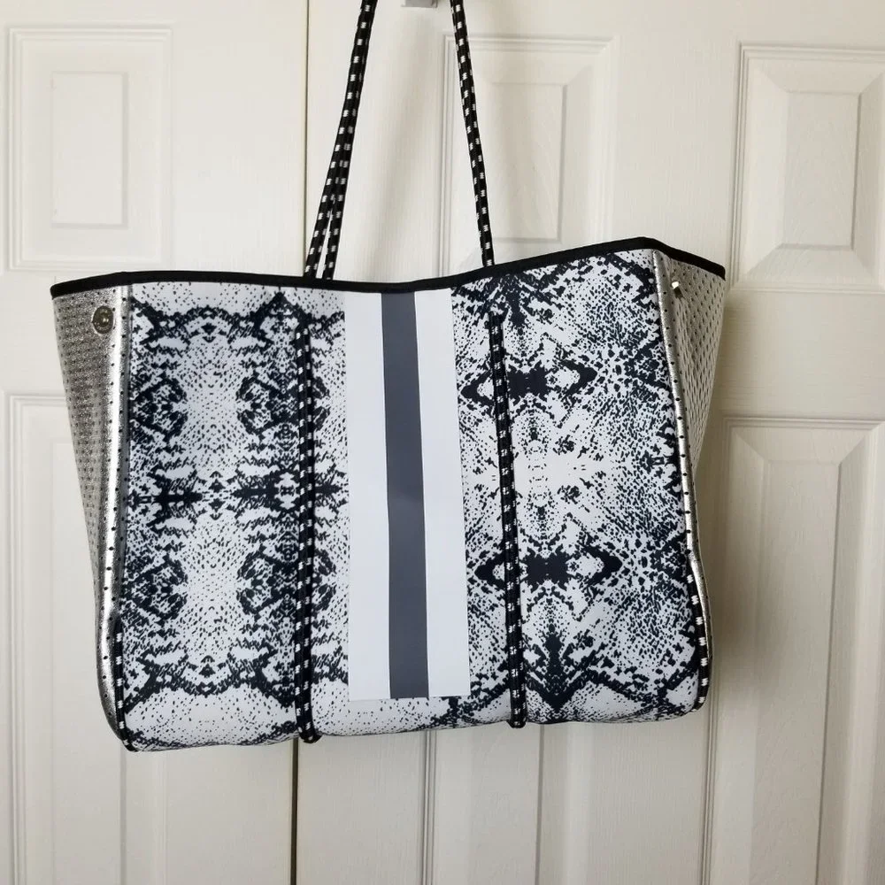 Snake Print Neoprene Tote NWT - Picture 3 of 7